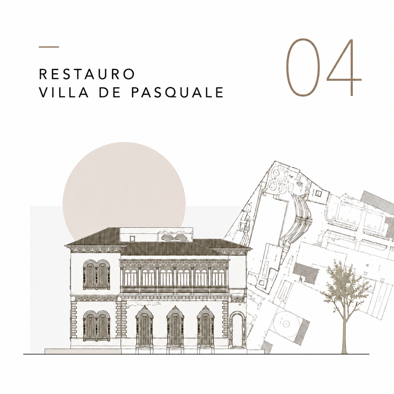 Prospetti colorati di Villa De Pasquale, progetto di restauro