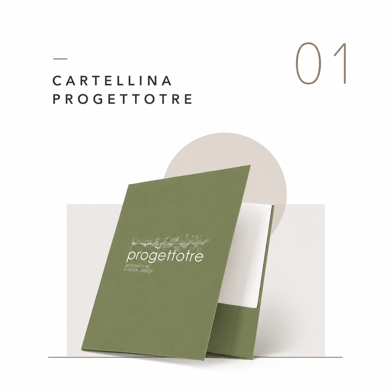 Mockup della cartellina portadocumenti per Progettotre
